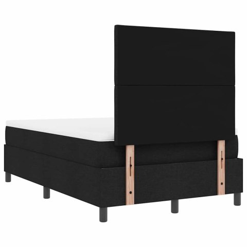Łóżko sprężynowe z materacem z LED Czarny 120 x 190 cm tkanina