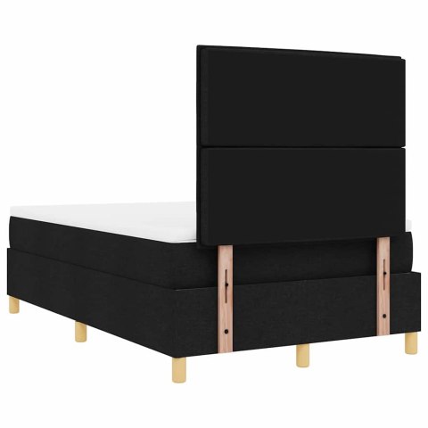 Łóżko z sprężyną LED z materacem Czarny 120 x 190 cm tkanina