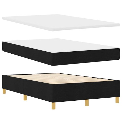 Łóżko z sprężyną LED z materacem Czarny 120 x 190 cm tkanina