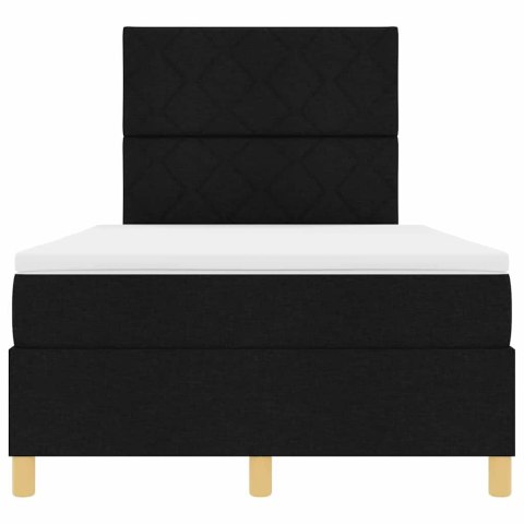 Łóżko z sprężyną LED z materacem Czarny 120 x 190 cm tkanina