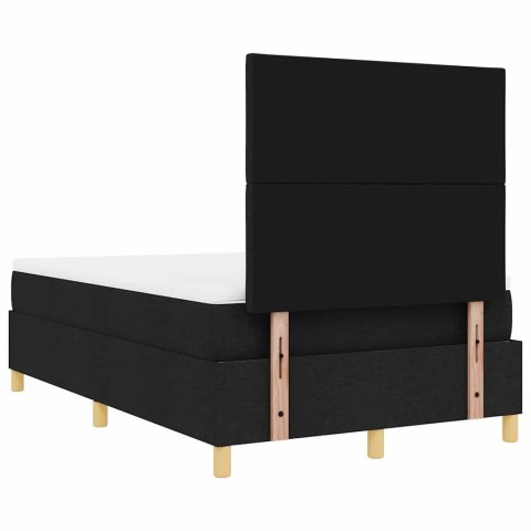Łóżko z sprężyną LED z materacem Czarny 120 x 190 cm tkanina