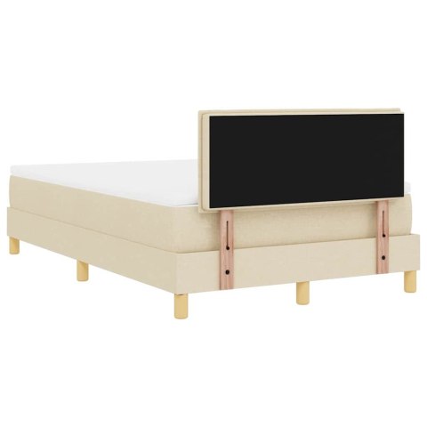 Łóżko z sprężyną LED z materacem Kremowy 120 x 190 cm tkanina