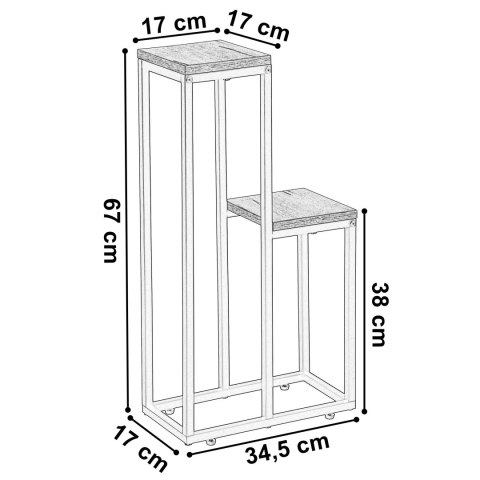 Kwietnik loftowy czarny HAZEL CRAFT