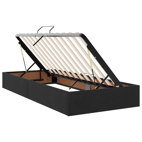 Łóżko z miejscem na przechowywanie i LED Czarny 100 x 200 cm