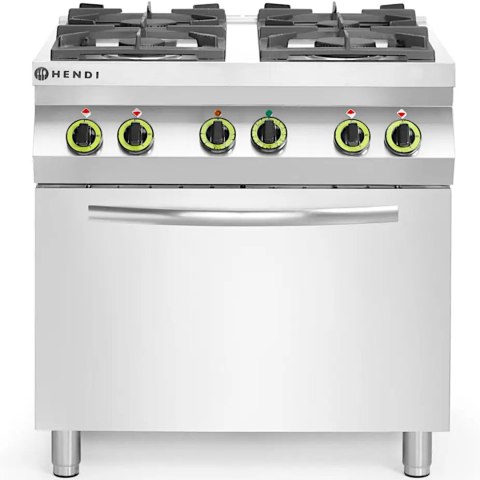 Kuchnia gazowa 4 palniki z elektrycznym piekarnikiem konwekcyjnym GN1/1 Kitchen Line - Hendi 225882