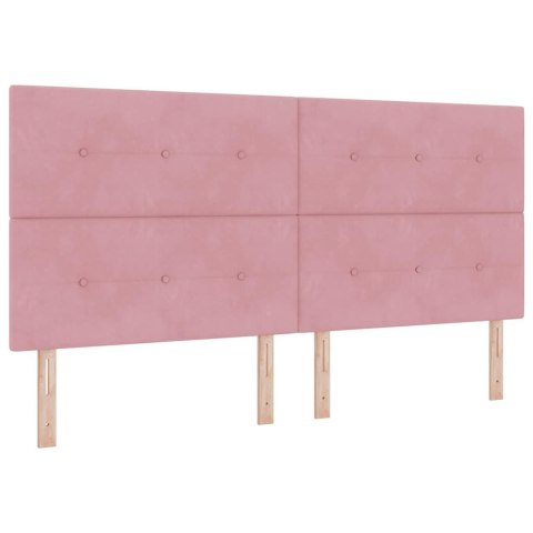 Łóżko sprężynowe z materacem Różowy 200 x 200 cm Poliester