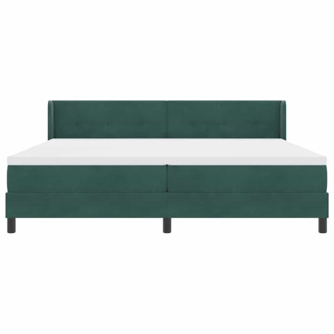 Łóżko sprężynowe Ciemna zieleń 200 x 200 cm Poliester