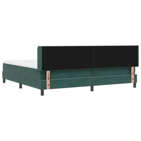 Łóżko sprężynowe Ciemna zieleń 200 x 200 cm Poliester