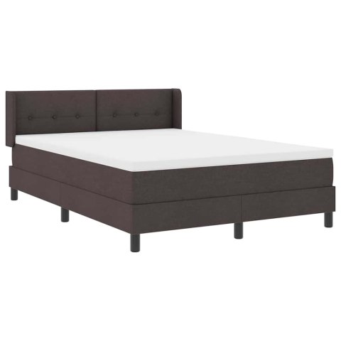Łóżko sprężynowe z materacem Ciemny brąz 200 x 140 cm Poliester