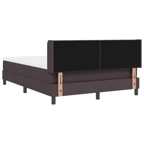 Łóżko sprężynowe z materacem Ciemny brąz 200 x 140 cm Poliester
