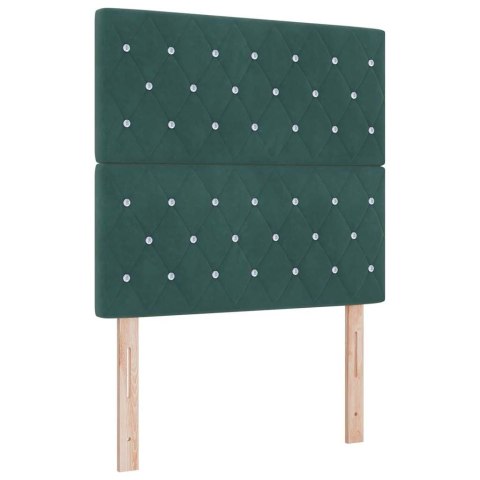 Łóżko z sprężyną LED Ciemna zieleń 120 x 200 cm tkanina