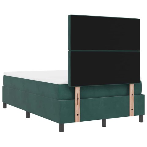 Łóżko z sprężyną LED Ciemna zieleń 120 x 200 cm tkanina