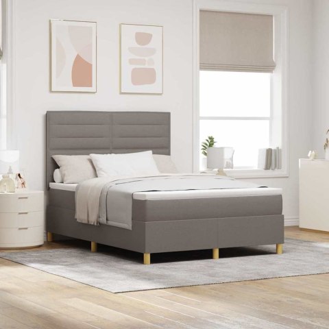 Łóżko z sprężyną LED Ciemnoszary 140 x 190 cm tkanina