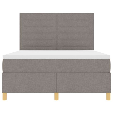 Łóżko z sprężyną LED Ciemnoszary 140 x 190 cm tkanina
