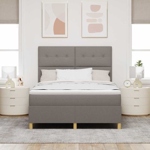 Łóżko z sprężyną LED Ciemnoszary 140 x 190 cm tkanina