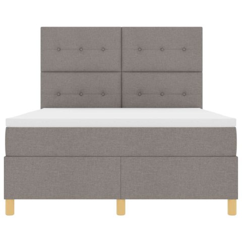 Łóżko z sprężyną LED Ciemnoszary 140 x 190 cm tkanina