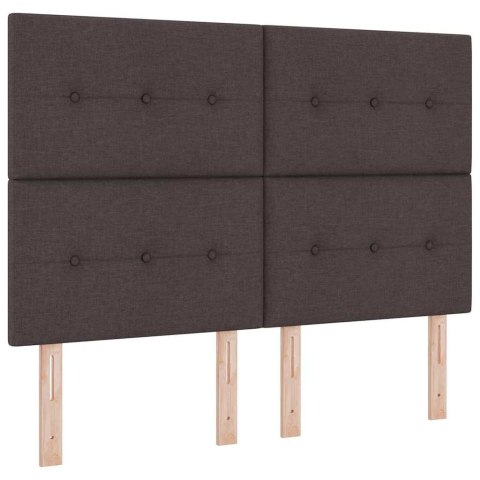 Łóżko z sprężyną LED Ciemny brąz 140 x 200 cm tkanina