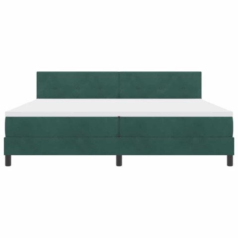 Łóżko z sprężyną LED z LED Ciemna zieleń 200 x 200 cm Aksamit