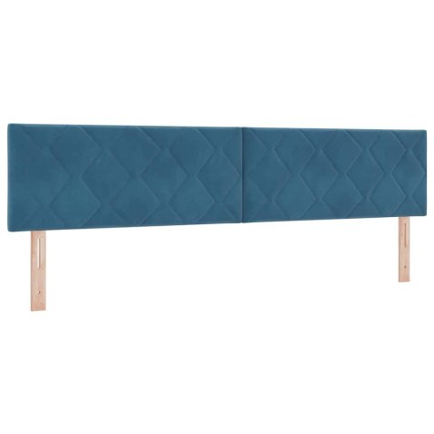 Łóżko z sprężyną LED z LED Ciemnoniebieski 200 x 200 cm Aksamit