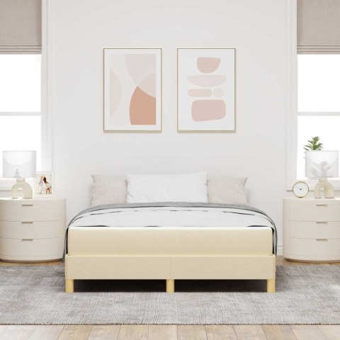Łóżko sprężynowe z materacem Kremowy 140 x 200 cm tkanina