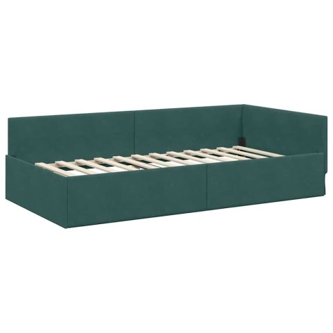 Rama Łóżka Narożnego z Materacem Inny 2 pcs Zielony Aksamit