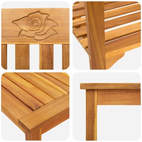 Zestaw lounge Róża ogrodowa 4 pcs Naturalny Lite Drewno Akacji
