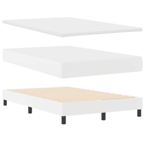 Łóżko sprężynowe Biały 120 x 200 cm Skóra syntetyczna