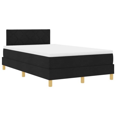 Łóżko z sprężyną LED z materacem Czarny 120 x 200 cm tkanina