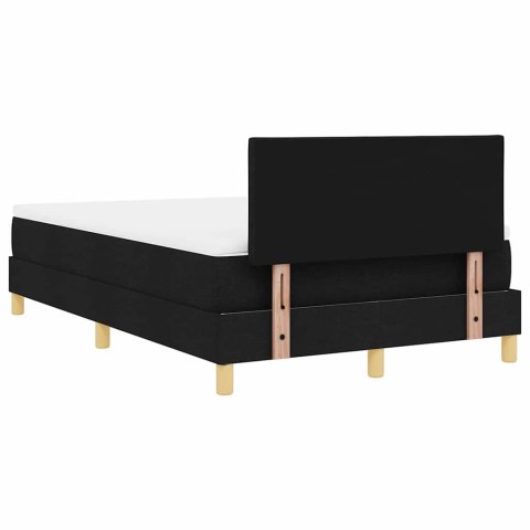 Łóżko z sprężyną LED z materacem Czarny 120 x 200 cm tkanina