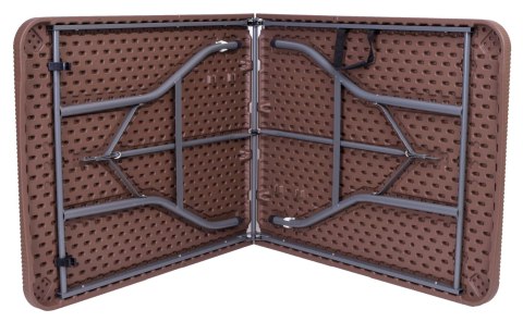 Stół bankietowy składany w walizkę RATTAN 180x74x74,5 brązowy