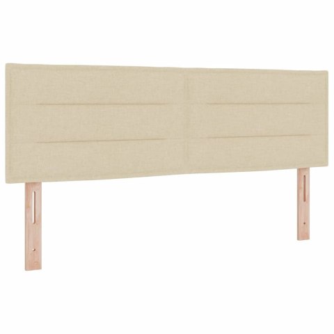 Łóżko z sprężyną LED z materacem Kremowy 140 x 190 cm tkanina
