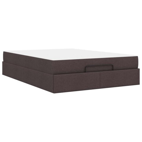 Rama łóżka z materacem z materacem 2 pcs Brązowy tkanina