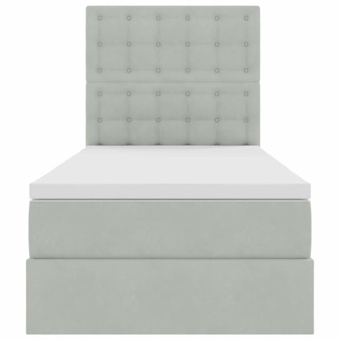 Łóżko z miejscem na przechowywanie i LED Jasnoszary 90 x 190 cm