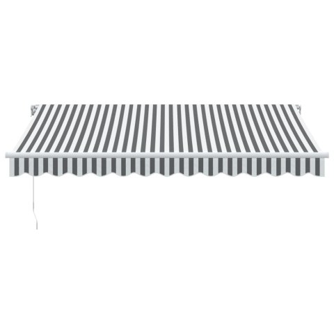 Ręcznie zwijana markiza z LED, antracytowo-biała, 350x250 cm
