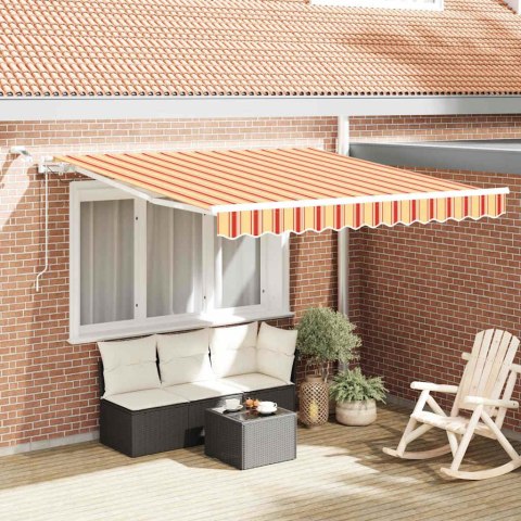 Markiza zwijana Ze LED Lights Żółty i pomarańczowy 350 x 250 cm