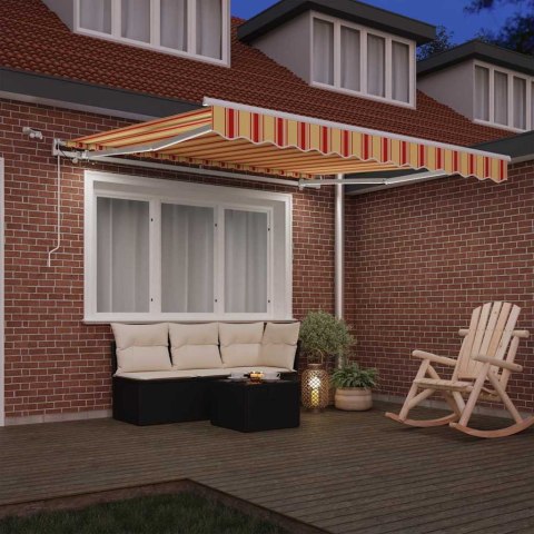 Markiza zwijana Ze LED Lights Żółty i pomarańczowy 350 x 250 cm