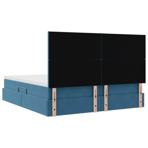 Łóżko z miejscem do przechowywania Ciemnoniebieski 200 x 200 cm