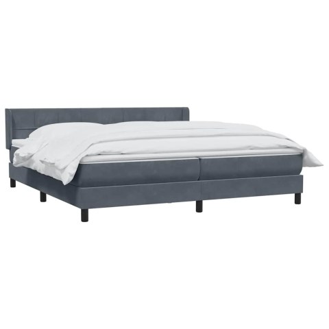 Łóżko kontynentalne z materacem, ciemnoszare, 180x210cm aksamit