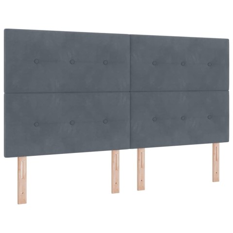 Łóżko sprężynowe z materacem Ciemnoszary 180 x 200 cm Aksamit