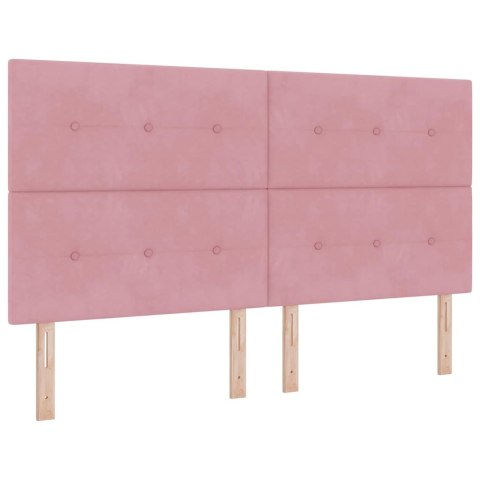 Łóżko sprężynowe z materacem z LED Różowy 180 x 200 cm Aksamit