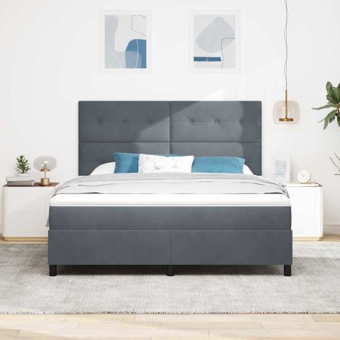 Łóżko z sprężyną LED Ciemnoszary 180 x 200 cm tkanina