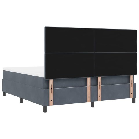 Łóżko z sprężyną LED Ciemnoszary 180 x 200 cm tkanina