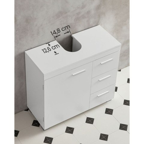Biała szafka pod umywalkę 70x30x64 cm MDF nowoczesna