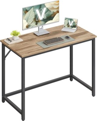 Biurko komputerowe 100x50 cm dąb jasny/czarny stalowy stelaż