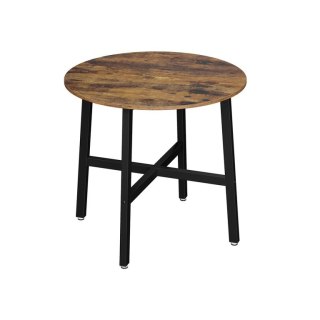 Okrągły stół jadalniany industrialny 80 cm, drewno i stal