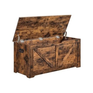 Rustykalna ławka z pojemnikiem VASAGLE 100x40x46 cm, brązowa