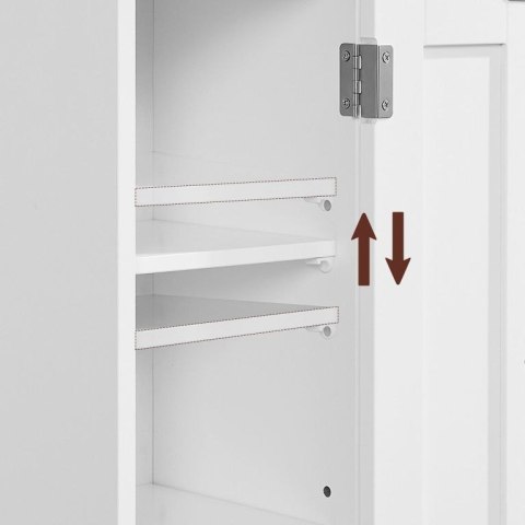 VASAGLE szafka łazienkowa biała, 80 cm, MDF, regulowane pół