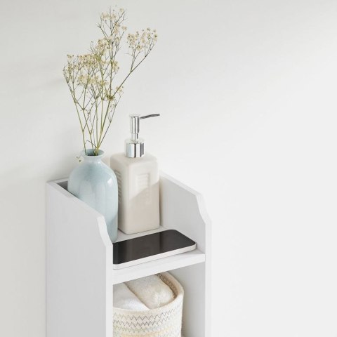 VASAGLE szafka łazienkowa biała, 80 cm, MDF, regulowane pół