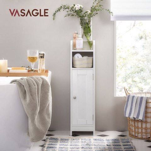 VASAGLE szafka łazienkowa biała, 80 cm, MDF, regulowane pół