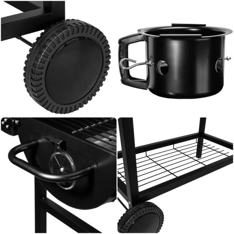 Grill węglowy ogrodowy beczka 2 ruszty BAREL WOOD